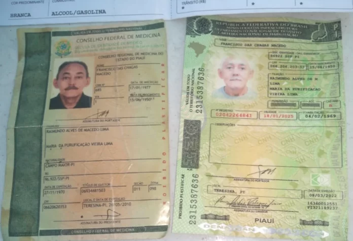Carteira - de - identidade - do - Medico - Francisco - das - Chagas - Macedo - Colisão frontal - foto - reprodução - imagem PRF.