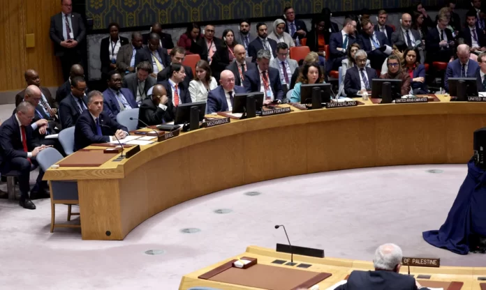 Sede - da – ONU - em - Nova – York - membros - permanentes – do - Conselho - de Segurança – presidido - pelo – Brasil - não - conseguem - chegar - a - um - acordo – de - paz - sobre - o - conflito - Israel-Hamas