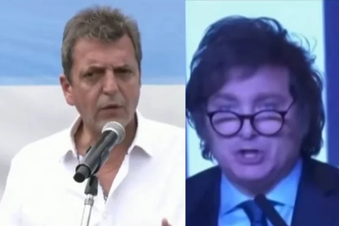 Na - imagem – os - candidatos - Sérgio - Massa - e - Javier - Milei - vai - ter - segundo - turno - para - as eleições - presidenciais - na - Argentina