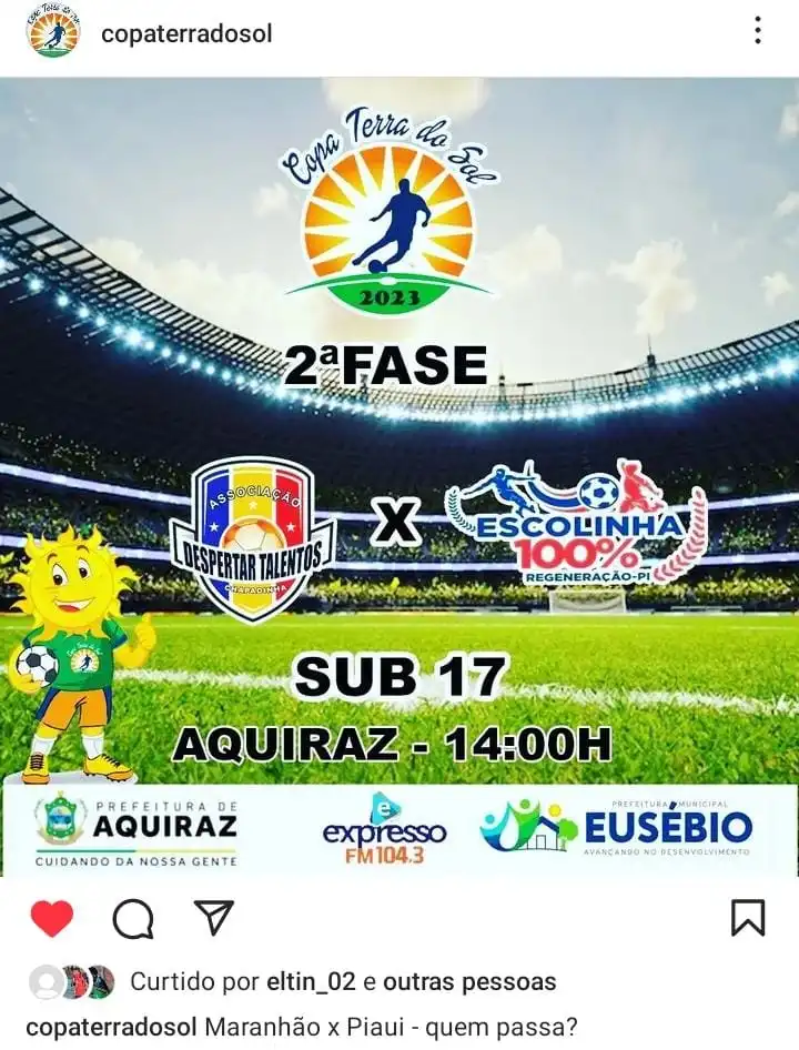 Imagem-de-um-banner-da-Copa-Terra-do-Sol-anunciado-o-jogo-Escolinha-do-100%-X-Despertar-Talentos.