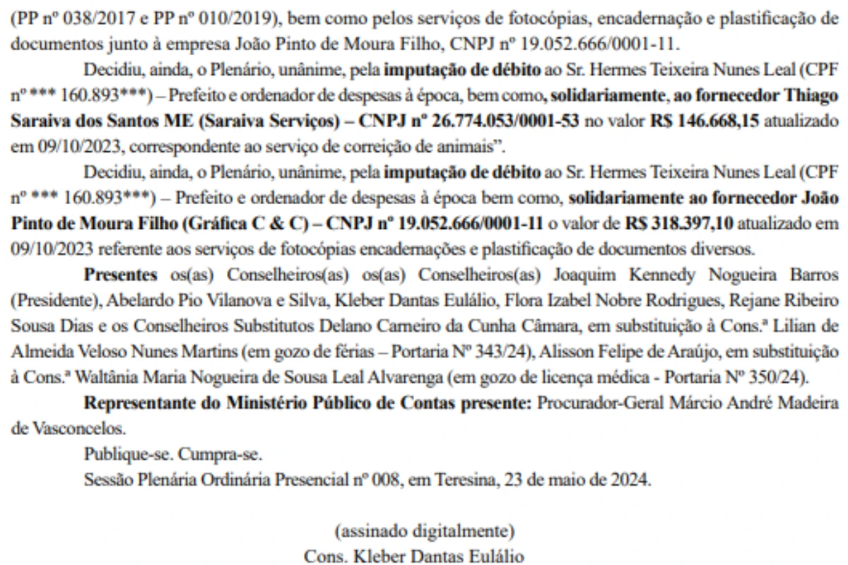Print-do-Tribunal-de-Contas-do-Estado-do-Piauí-Decisão-foi-publicada-no-diário-oficial-do-TCE-da-última-sexta-feira-07-de-junho.