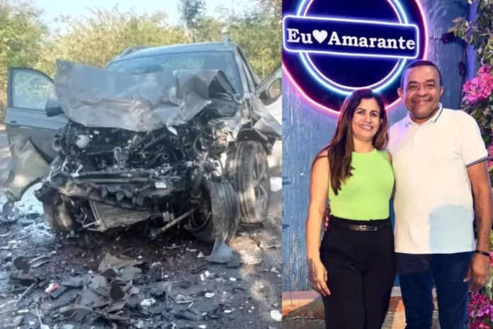 Carro-da-esposa-do-candidato-a-prefeito-de-Amarante-Professor-Adriano-se-envolve-em-grave-acidente-na-BR-343-mãe-de-vereador-morreu Na-imagem-carro-destruído-e-a-esposa-do-candidato-a-prefeito-de-Amarante-Professor-Adriano