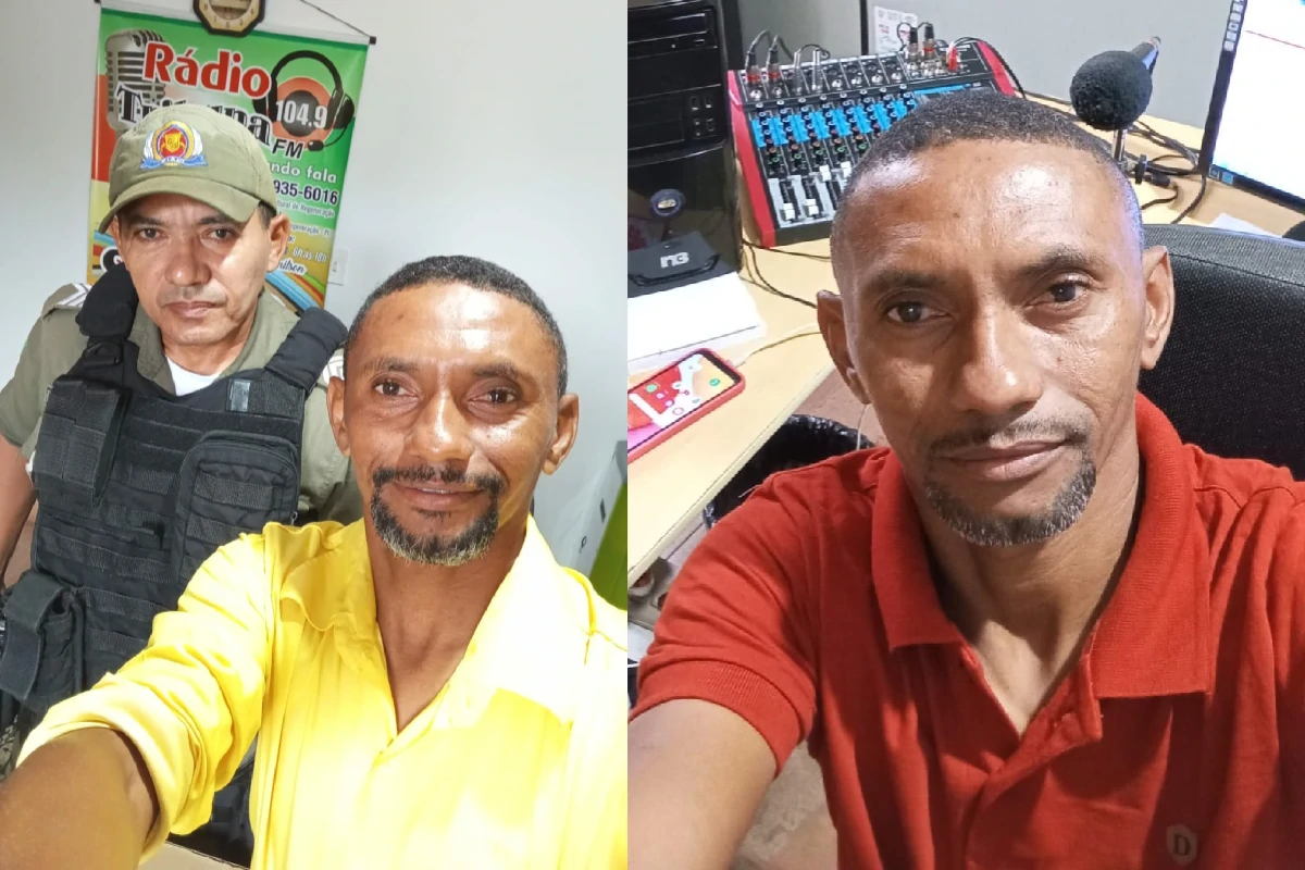 Radialista-Tarcísio-Silva-e-Sargento-Giordano-em-uma-selfie-nos-estúdios-da-Rádio-Tribuna-de-Regeneração